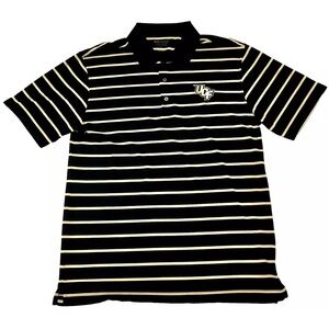 Oxford UCF Black & Gold Striped Athletic Short-Sleeve Polo Men's Size Large
